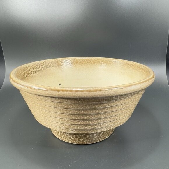 Vintage Vetter W Germany Stoneware Pottery Planter Dish Bowl Container Tan Brown - Picture 15 of 16